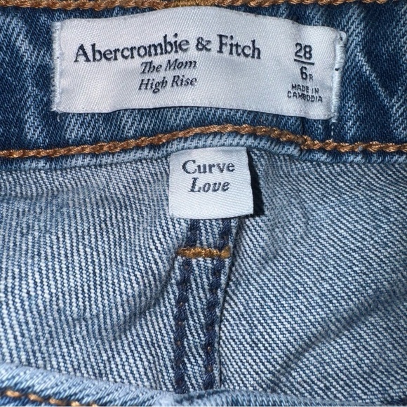 ABERCROMBIE & FITCH Curve Love The Mom High Rise Jean Distressed Size 28/6R - Picture 12 of 14